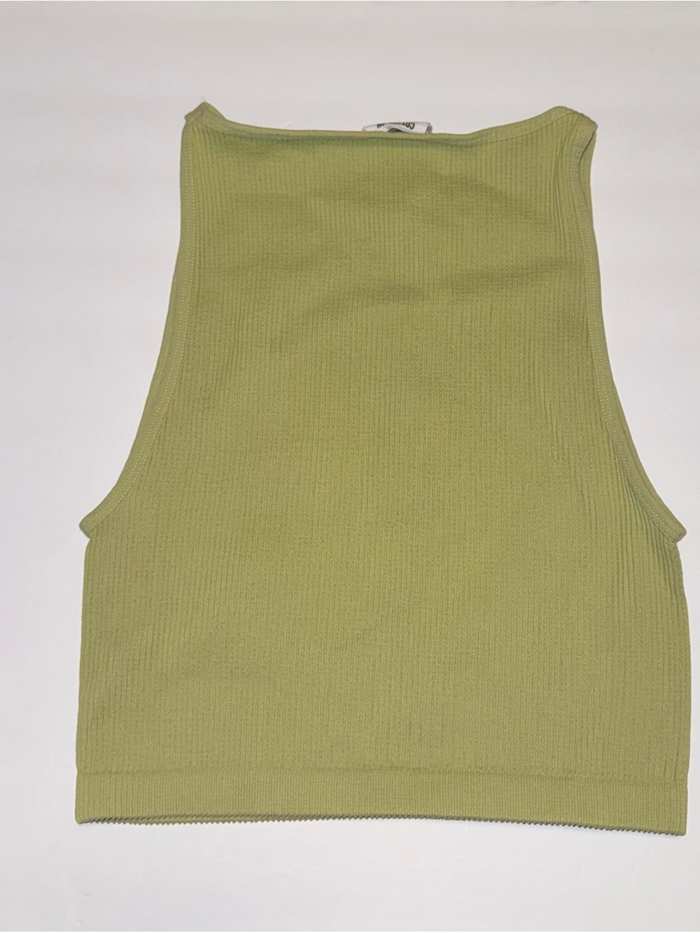 Cotton On Olive Ribbed High-Neck Crop Tank - Picture 2 of 2